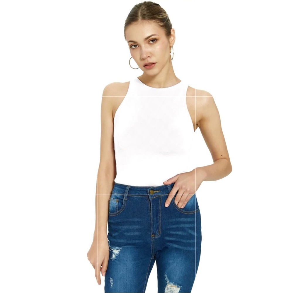 NWT Halter Neck White Bodysuit by Reoria